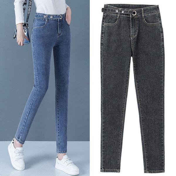 

jeans jeans women's spring high-waist tight-fitting stretch-leg korean version of slim slimming plus size feet pants pencil pant 8vfq, Blue