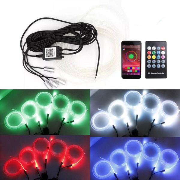 

strips neon light strip ambient music app remote control rgb 12v el wire for car styling decorative interior atmosphere