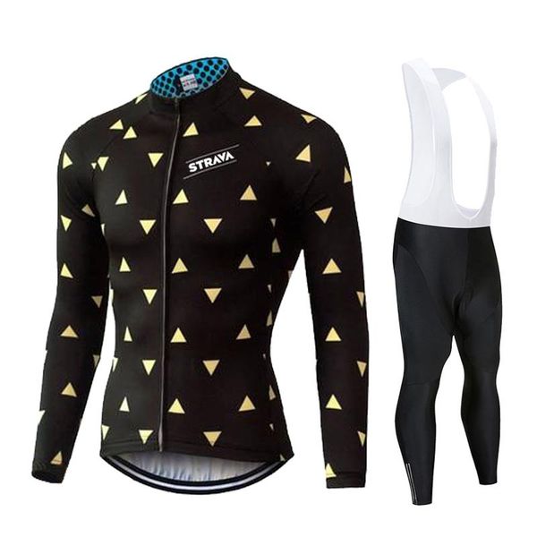 

racing sets explosive spring and autumn long-sleeved trousers bicycle sports outdoor cycling suit jersey set, Black;blue