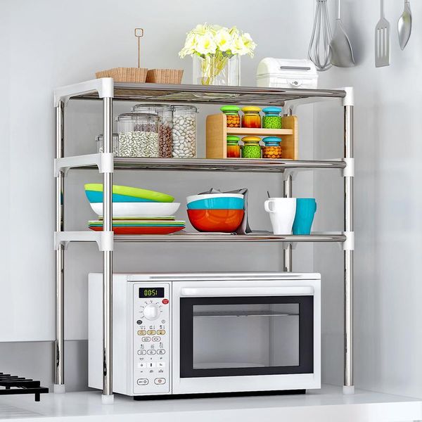 

hooks & rails household large floor-standing iron shelf kitchen bathroom 3-layer rack suitable for living room bedroom
