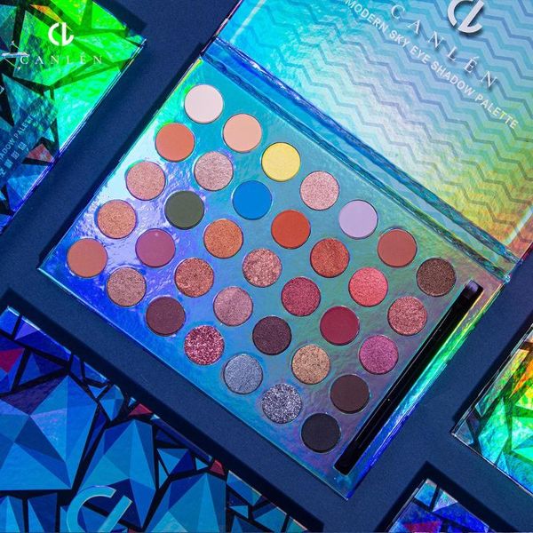 

eye shadow eyeshadow palette glitter glazed shimmer pigment transparent charming make up colorful shadows powder portable shine