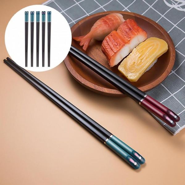 

chopsticks 5 pairs practical metal chopstick dessert noodles kitchen tool nice-looking family reusable for household