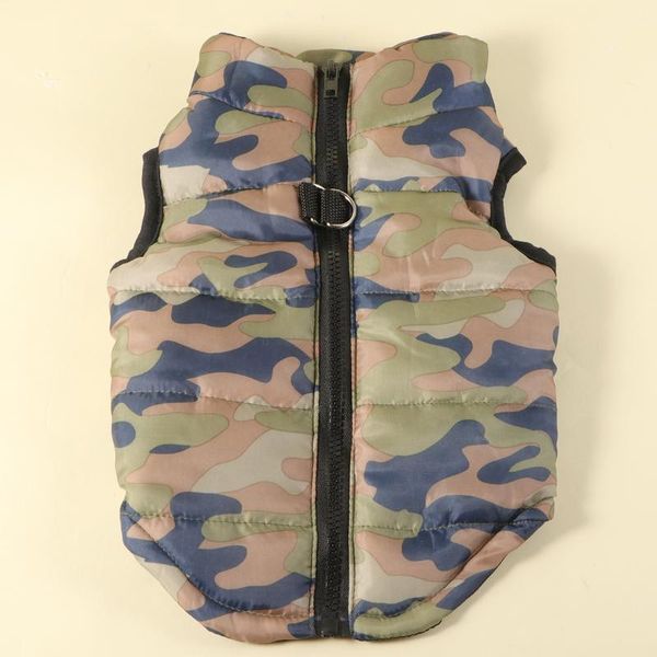 

dog apparel camouflage print pet puppy cotton-padded vest clothing sleeveless coat jacket - size m (camouflage)
