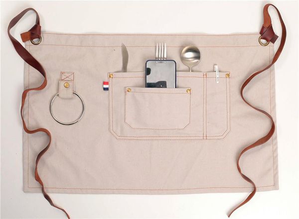 

aprons leather belt tie waist work apron can hang towel
