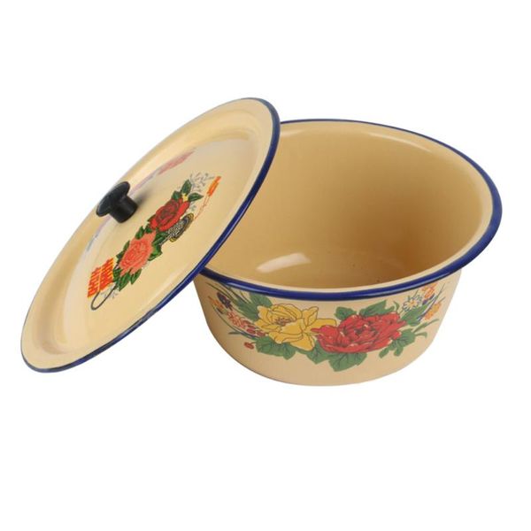 

bowls 1pc vintage style storage basin with lid old-fashioned home soup tureen