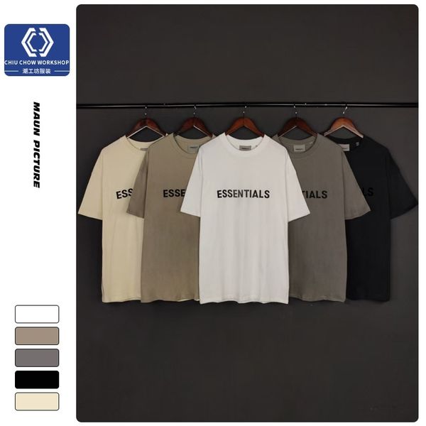 

feel of god essentials fog fashion over size couple short sleeve cotton high street t-shirt for men, White;black