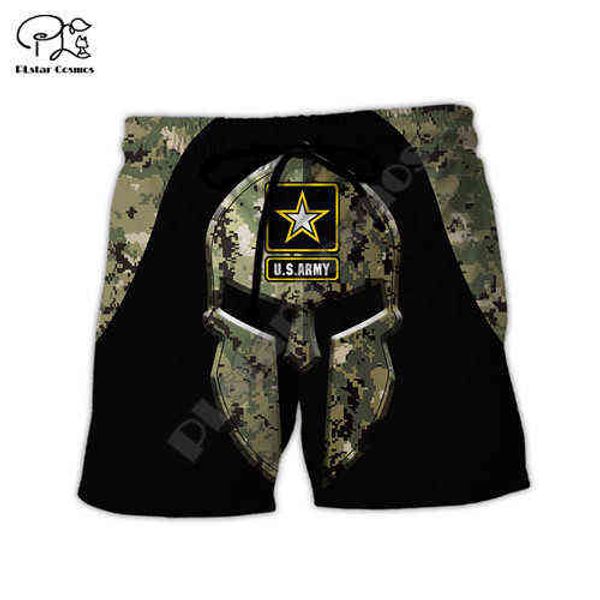 PLSTAR COSMOS Newest US Militar Militar Army Army Soldier Camo 3DPrint Streetwear Verão Casual Beach Shorts Calças curtas A-2 H1210