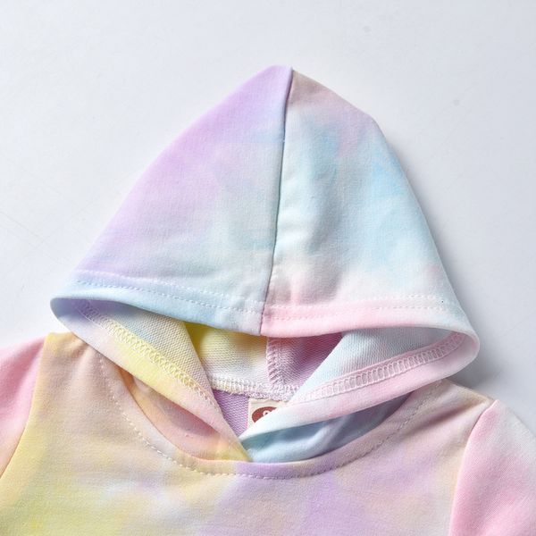 

children's spring hooded tie dyed long sleeve pullover, Blue