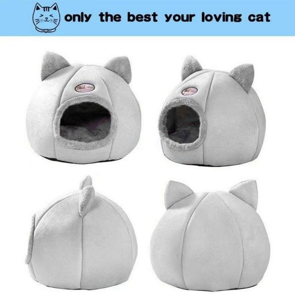 

deep sleep comfort in winter cat bed small dog tent beds house pets cave products indoor cozy mat j4w4 carriers,crates & houses