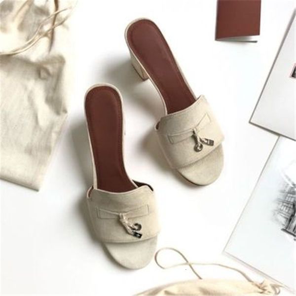 

sandals fashion metal decoration genuine leather women slippers runway brand open toes high heels shoes summer ladies slides 49z7, Black