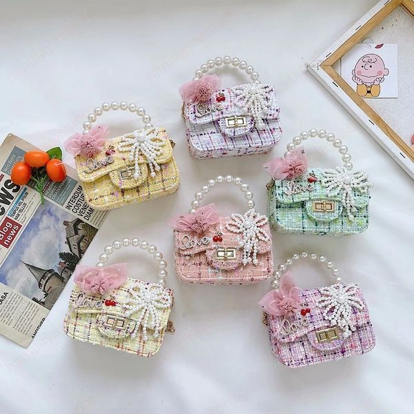 Mini Mini Saco Bonito Flower Crossbody Bolsas Para Meninas Moda Moda Kawaii Kids Party Hand Bags Baby Embreagem Bolsa Bolsa