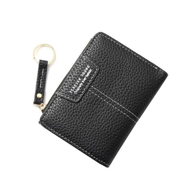 

wallets 2021 leather ladies purse 6 colors trend slim clutch zipper short money bag multifunction coin women's small wallet, Red;black