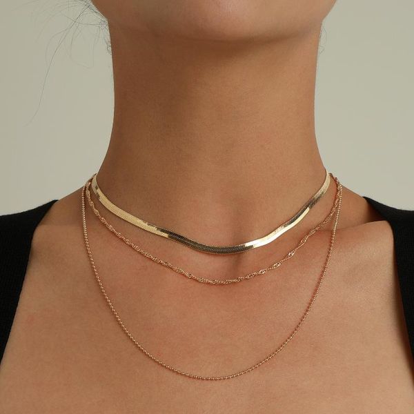 

pendant necklaces states ornaments product snake bone nib multilayer necklace sautoir female contracted fashion personality alloy, Silver