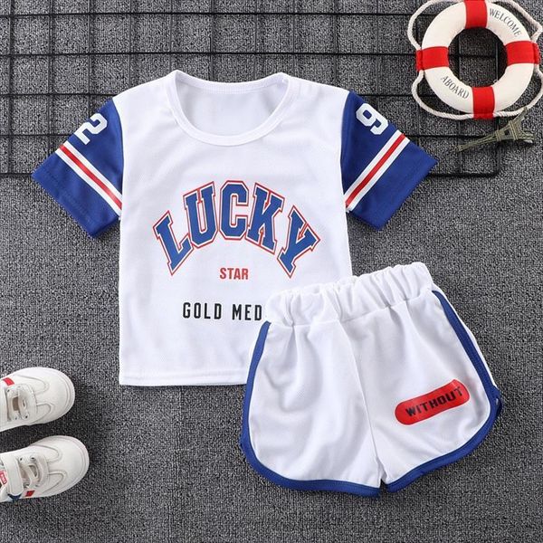 

basketball clothes boys summer sport suit kids clothing short sleeve shorts 2 piece set girls 8 year, White