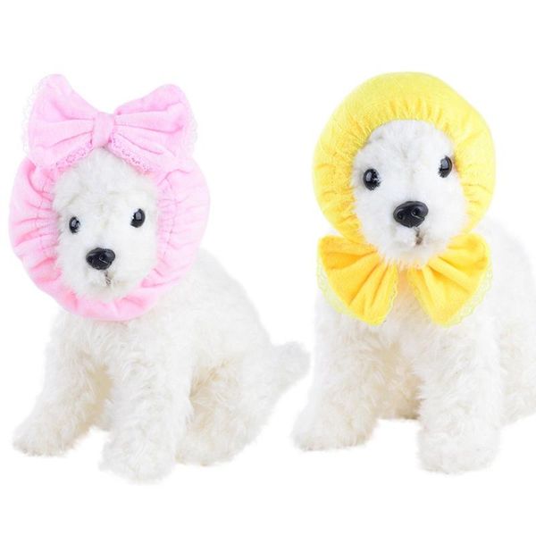 

dog apparel small pet dogs bow knot head wrap hairband hair band accessories bathing cap necktie fit the skin casual activities