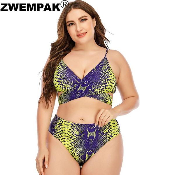 

summer women's bikini set blue yellow dyeing print swimwear criss cross bandage swimming suit plus size xl to 4xl beachwear one-piece s