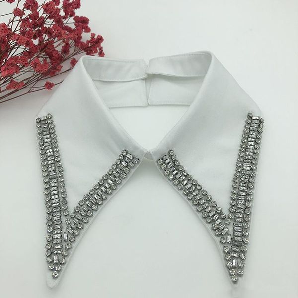 

summer necklace fake collar for women handmade beads detachable solid color shirt false blouse vestidos neckwear bow ties, Black;gray