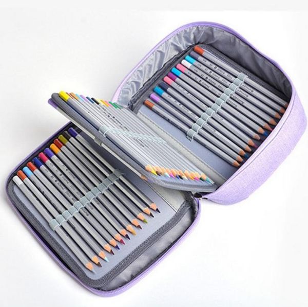 

pencil bags 50pcs/lot school cases for girls boy pencilcase 72 holes pen box multifunction storage bag case pouch stationery kit