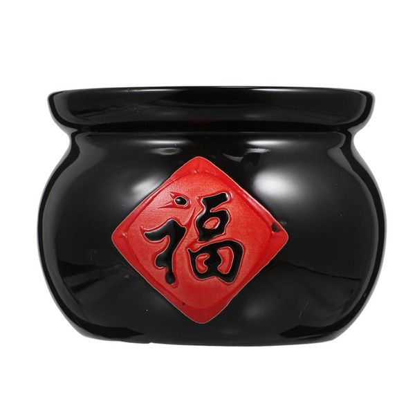 

decorations 1pc home mini ceramic jar table decorative shelf ornament black