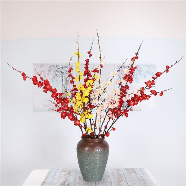 

5pcs/lot artificial plum blossom flower simulation branch luxury home wedding decoration bouquet wholesale decorative flowers & wreaths