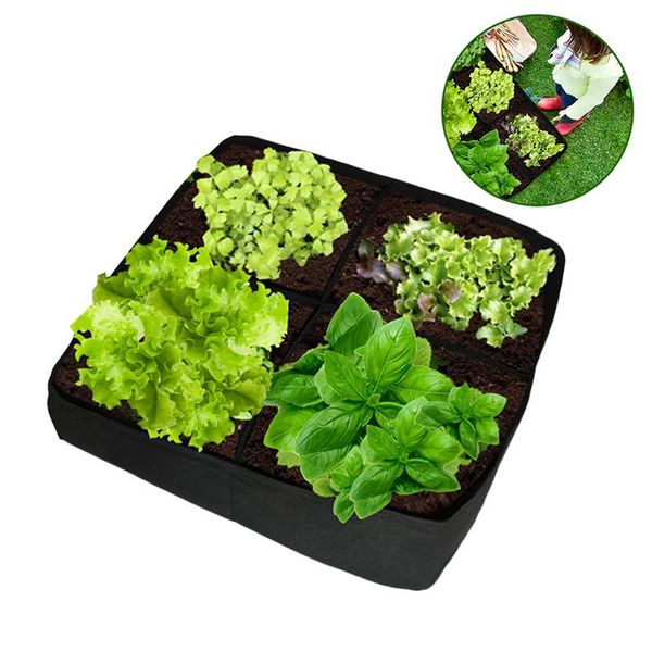 

grow bag fabric garden plant bed vegetable plante seedling gallon tree handle 4 hole rectangular container planting bags planters & pots