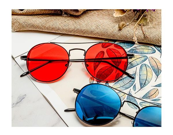 

sunglasses steampunk flash mirror lens vintage retro round uv 100%, White;black