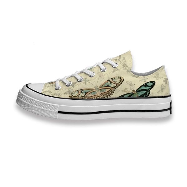 

custom printed shoes green butterfly sneakers low mens womens skateboard sport footwear diy trainers canvas casual shoe