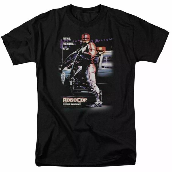 

robocop poster t shirt mens licensed police movie tee black, White;black