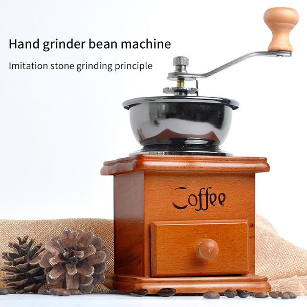 

manual coffee grinders bean grinder wooden hand stainless steel retro micronizer household small