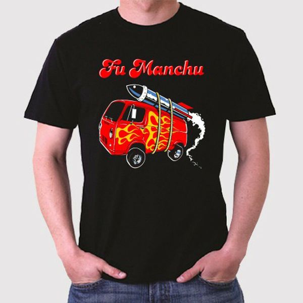 

New Fu Manchu Poster Logo Men's Black T-Shirt Size S to 3XL, White;black