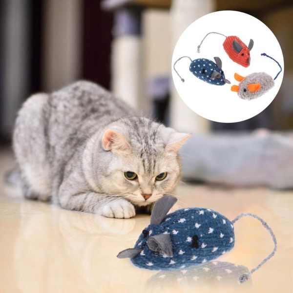 

cat toys 6pcs mice shape catnip plush chew bite interactive plaything