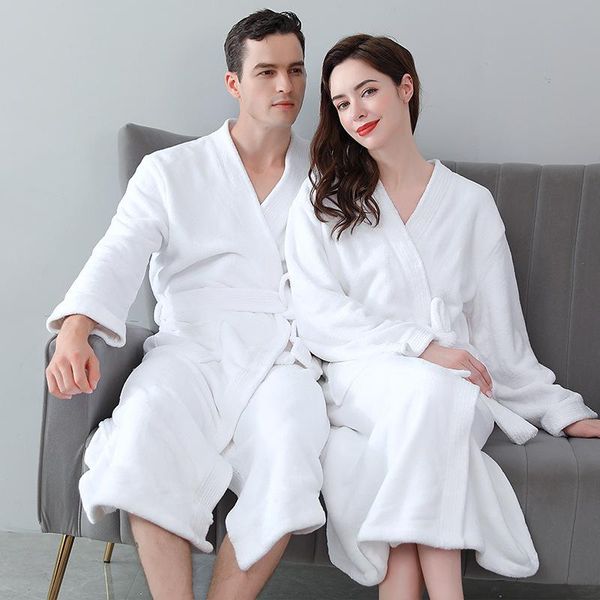 

women's sleepwear autumn winter coral velvet couple bathrobe men women loose casual robe lover flannel lounge homewear nightgown badema, Black;red
