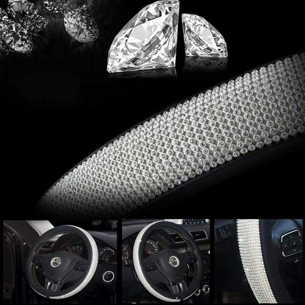 

steering wheel covers 1pc universal fashion diamond-studded non-slip cover about 38cm