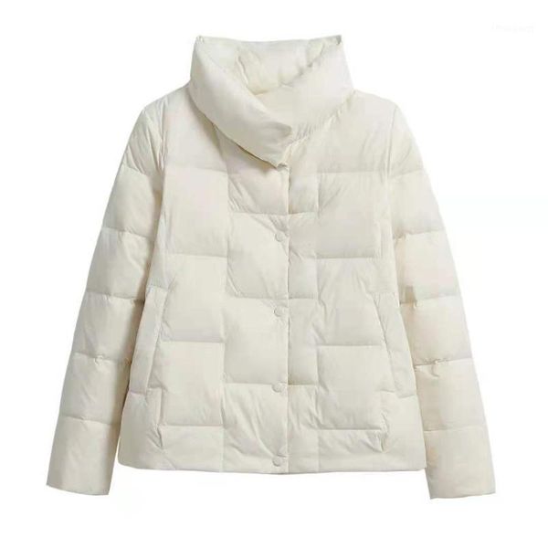 

women's jackets all-match slim down jacket short fashion small stand-up collar 2021 autumn and winter lightweight, Black;brown