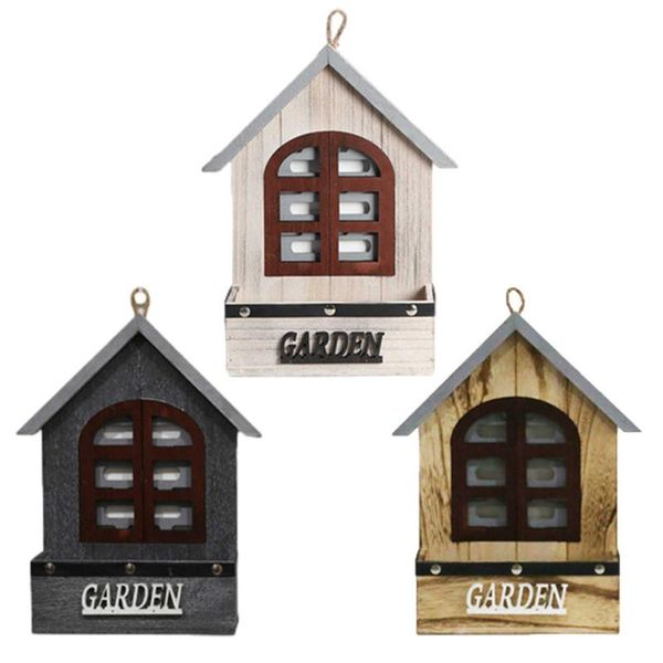 

decorative objects & figurines wooden house wall flower pots retro decoration pendant plant pot indoor outdoor simple design premium expert