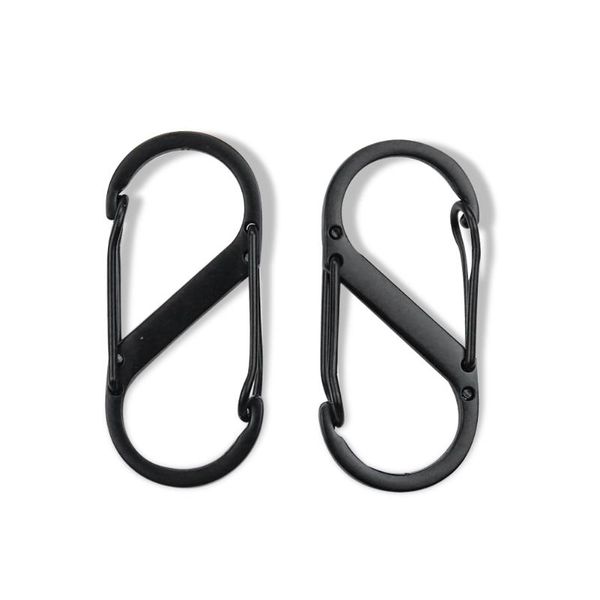 

keychains 1pcs climbing button carabiner camping hiking hook outdoor sports blue aluminium safety buckle keychain backpack, Silver