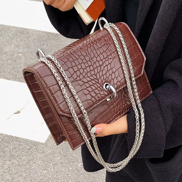 

evening bags designer luxury women chain flap shoulder bag pu leather female crossbody small stone grain ladies handbags and purse black