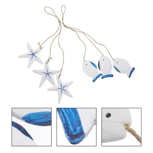 

novelty items 6pcs mediterranean wall decor hanging ornament creative (blue)