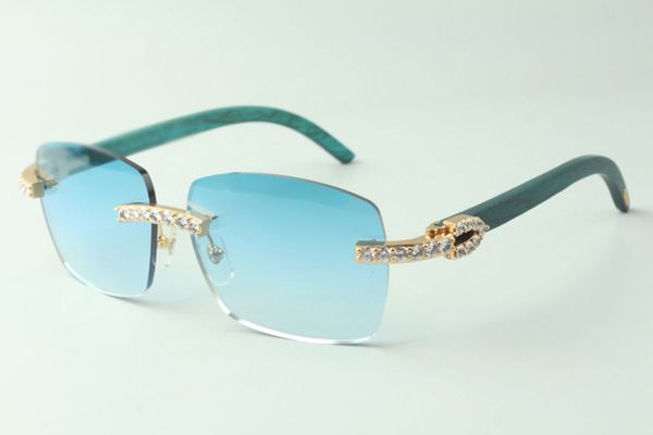

designer xl diamond sunglasses 3524025 with teal wood arms glasses, direct sales, size: 18-135mm, White;black
