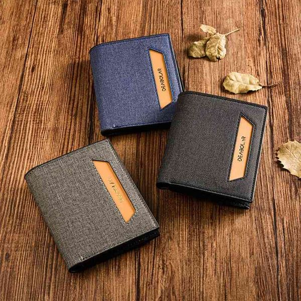 

mens wallet youth short vertical pu male stitching canvas pattern card bag, Red;black