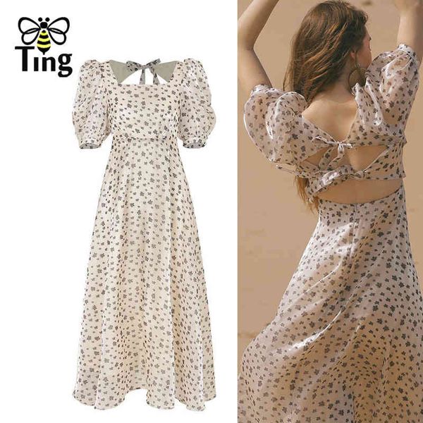 

vintage elegant summer floral print bohemian open back casual dress women retro vacation light party dinner dresses robe 210513, Black;gray