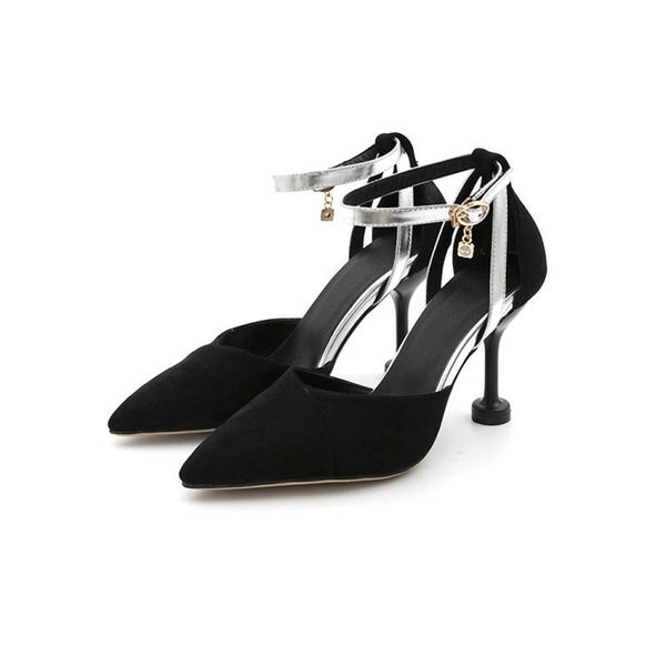 

sandalias mujer 2021 summer platform sandals women ladies shoes pointed toe thin high heels party pumps plus size 30-50 20-11, Black