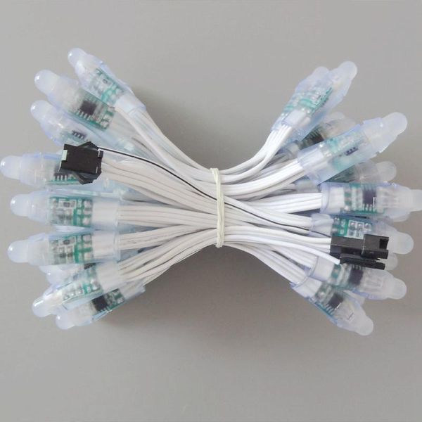 

500pcs dc12v/dc5v 12mm ws2811 led pixel module black/green/white/rwb wires string christmas perforator alphabet letter modules