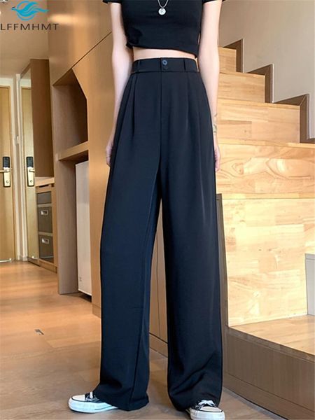 

womenÂ summerÂ Â highÂ waistÂ solidÂ colorÂ wideÂ legÂ suitÂ pantsÂ japanÂ styleÂ autumnÂ slimÂ fitÂ trousersÂ femaleÂ casualÂ looseÂ blackÂ pants wom, Black;white