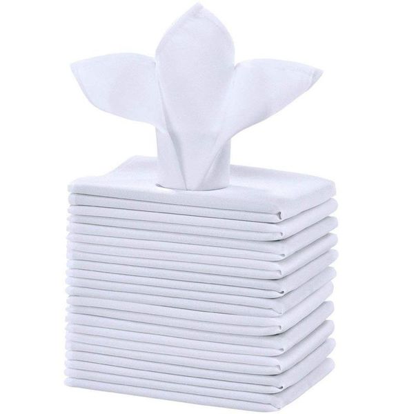 

table napkin 12pcs cotton restaurant dinner cloth satin white 50x50cm high-end el