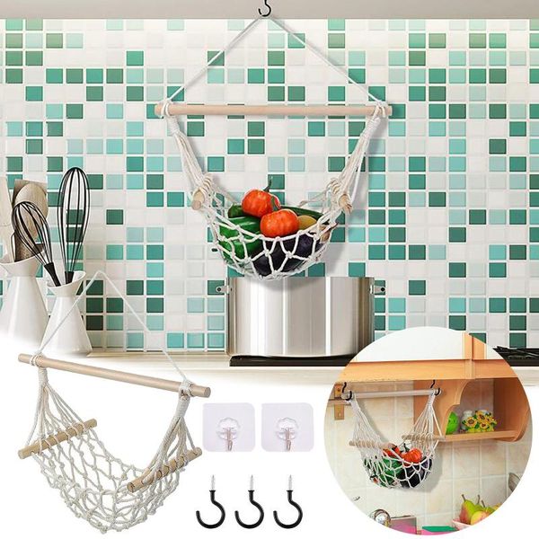 

window stickers home household cotton rope hand-woven children's toy storage net bag