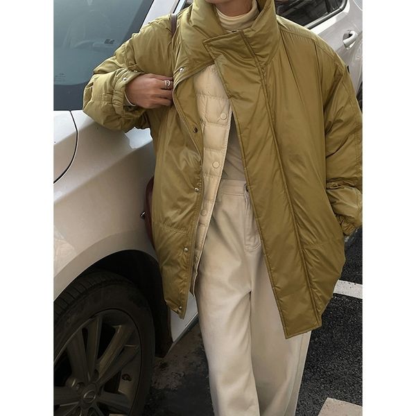 

[daihe] 2021 winter new product temperament versatile 90 white duck down warm jacket female m11188, Black