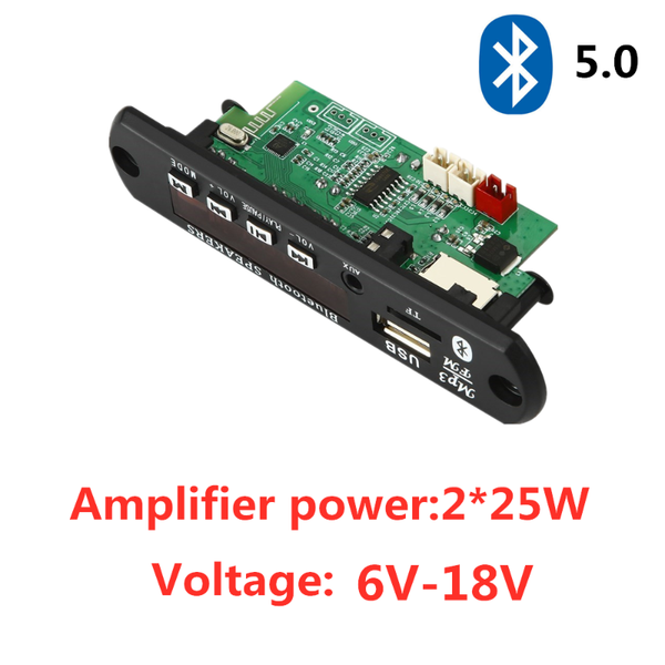 

& mp4 players aruimei 2*15w/2*25w mp3 player decoder board 12v bluetooth 5.0 30w/50w car fm radio module support tf usb aux