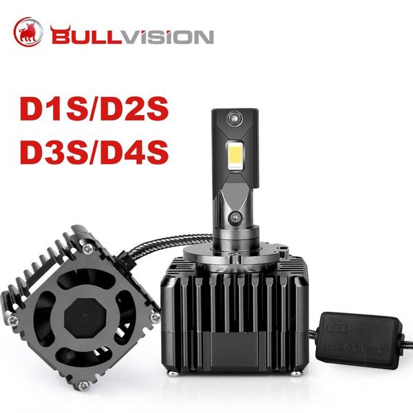 

car headlights bullvision d3s d1s led headlight bulb 6000k 12v 24v mini size light auto accessories lamps turbo universal for restyling