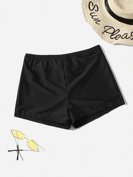 

plus solid bikini bottom m7oj#, Black